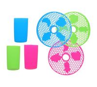 KALLORY 3 Sets Silicone Drip Tray and Handle Covers for Slushie Machine Accessories Compatible with Ninja Fs300 Fs301 - Red Blue Green Silicone Handle Wraps for Shaved Ice Beverage Maker