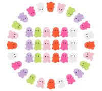 KALLORY 30pcs Halloween Acrylic Ghost Beads DIY Craft Spacer Charms for Bracelet Necklace Earrings Making, Mixed Color Cartoon Ghost Beaded Jewelry Supplies for Holiday Random Color