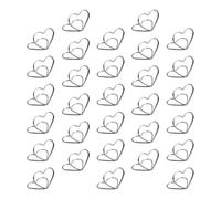 KALLORY 30pcs Heart-shaped Metal Party Note Holders Steady Desktop Design, Lightweight Delicate Memo Stand Clamps for Office and Restaurant Table Number Display