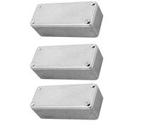 KALLORY 3pcs Aluminum Stomp Box Enclosure for Guitar Pedals and Electronic Devices, Portable Diecast Metal Case with Optimal Internal Protection for DIY Projects, 92x38x31mm Silver