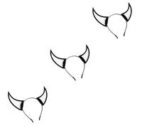 KALLORY 3pcs Black Devil Horns Headband Halloween Hair Accessory Party Costume Supplies for Adults