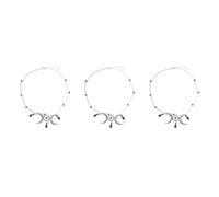 KALLORY 3pcs Bohemia Style Black Pentagram Headband Chain with Fringe Women's Natural Stone Moon Bat Hair Accessory Gothic Headwear for Festival Party