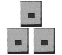KALLORY 3pcs Large Mesh Ball Bags with Adjustable Shoulder Belt and Drawstring Closure, Heavy Duty Polyester Storage for Football and Basketball, for Team Travel the Field Use