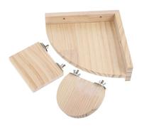 KALLORY 3pcs Wooden Pet Jumping Board and Climbing Platform for Hamsters and Parrots, Household Stand to Keep Little Pets Busy and Active
