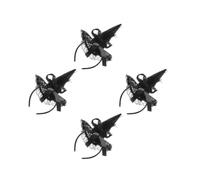 KALLORY 4pcs Black Witch Hat Headbands Halloween Headpiece Masquerade Costume Accessories for Women Party Dress-up and Performance