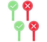 KALLORY 4pcs Classroom Voting Answer Paddle Set, Handheld Game Judge Paddle and Green Check Mark, Teaching Prop for Early Childhood Education and School Activities