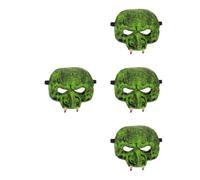 KALLORY 4pcs Full Face Halloween Goblin Masks for Adults Scary Devil Ghost Masquerade Costume Props Comfortable Pu Material Carnival Party Decoration Accessories