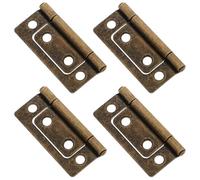 KALLORY 4pcs Heavy Duty Rv Cabinet Hardware Iron Hinges with Antique Coffee Finish and Durability, Travel Trailer Accessories for Camper Doors and Cabinets