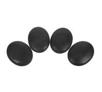 KALLORY 4pcs Hot Stone Massage Kit with Basalt Rocks Ergonomic Smooth Curved Stones for Back and Arms for Relaxation and Personal Spa Days