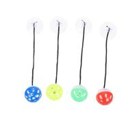 KALLORY 4pcs Lizard Interactive Bearded Dragon Bell Balls Plastic with Bell Ring Can Be Hung up Assorted Colour Household Reptile for Home Decoration