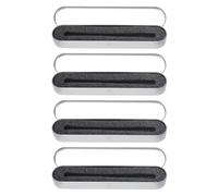 KALLORY 4pcs Metal Pen Box Set with Sponge Liner, Square Tin Pencil Cases 178x36x19mm, Silver Metal Pen Protection Storage for Office and School