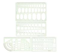 KALLORY 4pcs Plastic Ellipse and Circle Drawing Templates for Artists with Sturdy, Versatile Use, Simple and Practical Design, for Office and On-the-go Use, Circle Ruler Drawing Tools