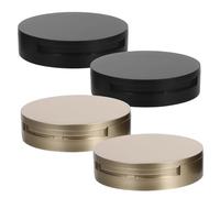 KALLORY 4pcs Reusable Empty Loose Powder Container with Mirror and Versatile Makeup Storage, Plastic and Glass Material Compact Case for Daily Use and Travel, Portable Pressed Powder