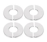 KALLORY 4pcs Stainless Steel Round Escutcheon Plates for 27mm Diameter Pipes, Wall-Mounted Plumbing Cover Plates Clip-on Design for Kitchen and Bathroom Pipe Decoration