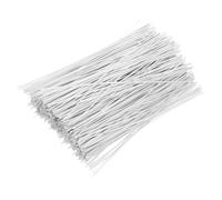 KALLORY 500pcs White Cable Ties Reusable Cable Organizer Wire Harness Ties Plastic Coated Iron Wire Sturdy and Secure for Gardening the Go Cord Management
