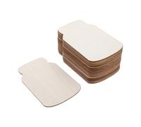 KALLORY 50pcs Blank Slice Mason Jar Wood Cutout Blank for Painting and Developing Creative Skills Rustic Farmhouse Style Khaki Color Easy to Paint Simple to Decorate Suitable for Beginners