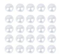 KALLORY 50pcs Round White Pearl Buttons 10l (6.0mm) for Sewing Crafting DIY Pearl Buckles Decorative Fasteners