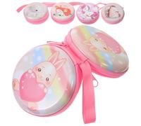 KALLORY 5pcs Creative Round Change Purse Set with Zipper Closure, Funny Animal Pattern Iron Sheet Coin Bags for Small Items and Keys, Easy to Store for Daily Life