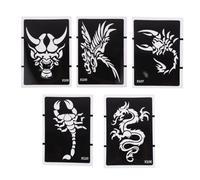 KALLORY 5pcs Hollow Body Tattoos Stencils Templates for Temporary Tattoos with Glitter Effect, Pvc Material, Suitable for Women at Concerts and Pageants