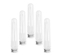 KALLORY 5pcs Lidded Shoelace Containers Portable Plastic and Aluminum Shoestring Storage Tubes for Travel and Home Organisation