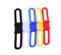 KALLORY 5pcs Silicone Bike Flashlight Holder Strap Band for Mountain Cycling with Super-strong Secure Holding, Lightweight Utility Strap Suitable for Outdoor Riding Random Color