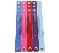 KALLORY 5pcs Snap Button Bracelet Set with Pu Leather Material, Resistant to Fading and Mix Match Design, Colourful Adjustable Wristbands for DIY Crafting and Handmade Accessories
