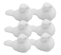 KALLORY 6pcs Bird Foam White Embryo Floral Foam Blocks Polystyrene Shapes Polystyrene Shapes Balls Craft Balls Artificial Bird Simulation Foams Decor
