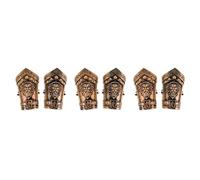 KALLORY 6pcs Bronze Pirate Armor Set with Dragon Lion Shield Dual Hand Guards Swords and Knight Helmet Adults Cosplay Accessory for Halloween Medieval Viking Costume