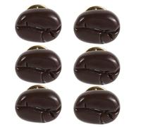 KALLORY 6pcs Coffee Bean Brooch Espresso Bean Pin Resin Cute Realistic Design Lightweight Polished Surface for Women Work Casual
