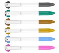 KALLORY 6pcs Dog Ballpoint Pens Set Comfortable Handle Smooth Pen Holder Office and School Supplies
