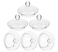 KALLORY 6pcs Glass Lid Replacement for Tea Pot 1000ml, Heat-Resistant Borosilicate Glass Tea Kettle Cover, Easy to Wash and Not Easy to Deform, for Staying at Home or Camping