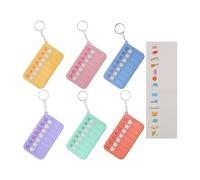 KALLORY 6pcs Habit Tracker Checklist Keychain with Assorted Colour Stickers, Abs Material Visual Progress Tracking Tool, Flexible Use for Class and to-do Lists