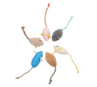 KALLORY 6pcs Plush Catnip Mouse for Cats Soft Cat Plush that Attract and Reduce Loneliness for Building Closer Relationships When They Are Alone