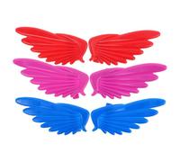 KALLORY 6pcs Roller Skates Shoes Wings Charms PVC Small Flying Wings Decorations for Roller Skates and Shoes, Indoor Squares, Red Blue Pink