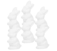 KALLORY 6pcs White Foam Bunny Modeling Ornaments for DIY Bunny Decor Crafts with Smooth Surface and Comfortable Feel, for Garden and Creativity Development