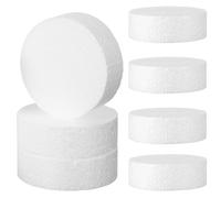 KALLORY 7pcs Foam Circles, 5 Inch Polystyrene Foam Discs Cylinders Crafts Round White Block for DIY Arts Sculpture Modeling Christmas Decoration Supplies