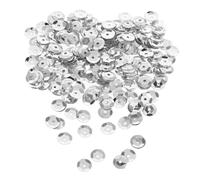 KALLORY 800pcs Round Curved Sequins in Silver PVC Material with Sparkling Design for Embellishments and Fashion Use Suitable for Crafters of Ages and Versatile Craft Projects