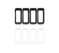 KALLORY 8pcs Black Silicone Watch Band Loops Lightweight and Easy to Use Watch Strap Rings for Secure and Comfortable Fit