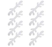 KALLORY 8pcs Christmas Faux Antler Headphone Accessories with Silver Plush Material, Realistic and Vivid DIY Headset Decor for Handiwork Project and Celebration Activities