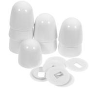 KALLORY 8pcs Universal Toilet Bolt Caps Plastic Push-on round Screw Covers Floor Mounting Parts for Bathroom Fixings