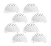 KALLORY 8pcs White Plastic Parrot Hideaway Shelter Nest Covers for Young Birds and Birds, Wear-resistant and Can be Fixed the Nest, for Home and Breeding Use