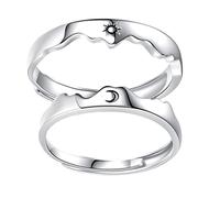 KALLORY Adjustable Sun Moon Open Rings for Couples His and Hers Wedding Engagement Bands