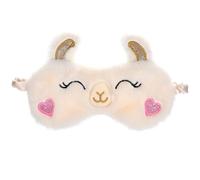 KALLORY Alpaca Design Elegant and Simple Sleeping Eye Mask for Women, Comfortable Plush Cloth Blindfold with Lightproof Feature Unicorn Shape Sleep Mask for Travel and Rest