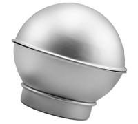 KALLORY Aluminum Alloy Metal Half Ball Mold Hemisphere Cake Tin DIY Baking Mold and One Base for Bath Salt Balls and Craft Soap Making