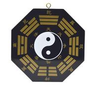 KALLORY Bagua Retro Chic Hanging Ornament Black Synthetic Material Evil Exorcism and Auspicious Adornment, Beautiful Appearance for Porch and Desktop Decoration Home Decor