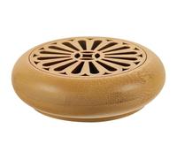KALLORY Bamboo Incense Burner with Coil Holder for Desktop Decor and Tea Rooms, Classical Style, Simple Atmosphere, Sturdy Material That Collects Soot for Lasting Use