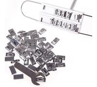 KALLORY Bbq Branding Iron Aluminum Material with 55 Letters for Grilling No Tools Needed, Simple to Use in Silver for Outdoor Bbq and Cooking