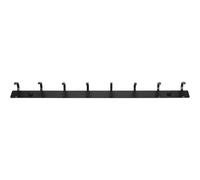 KALLORY Black Aluminum Wall Coat Rack with 8 Hooks, Multifunctional Design and Practical Storage Solution for Kitchen Utensil Rack Or Purse Hanger, Modern Sleek Style for Hallway Or Living