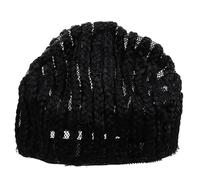 KALLORY Black Braided Crochet Wig Cap Made of Comfortable Thermoplastic Material, Adjustable Fit for Wig Making and Styling, for Women with Simple and Elegant Design