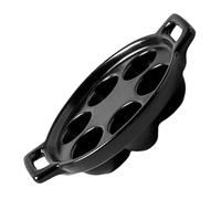 KALLORY Black Ceramic Snail Dish Tray with Multi-Slot Design for Baking Escargot and Abalone, Suitable for Home and Restaurant Use, for Baking More Food at The Same Time